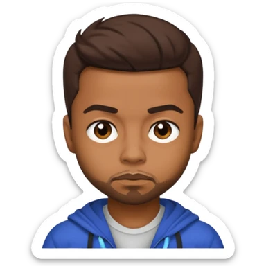 Raz B with dark brown hair sticker