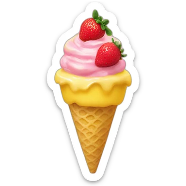 lemon strawberry gelato sticker