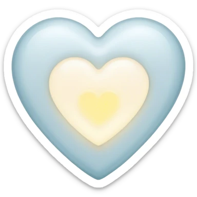 A small glowing white heart sticker