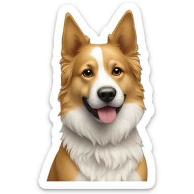 Chien a la plage avec un chat sticker