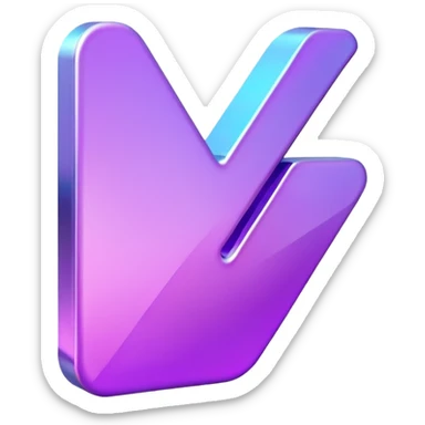 holographic purple checkmark symbol sticker