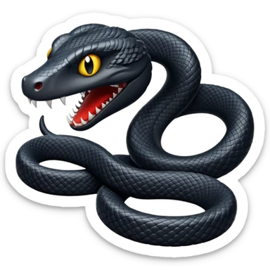 Black snake with fangs  sticker