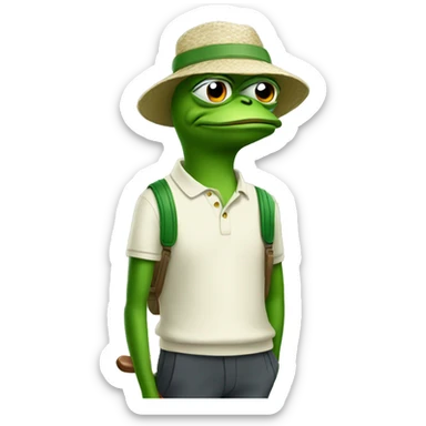 Pepe in golf clothes sticker