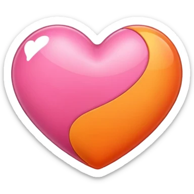 Pink and orange heart sticker