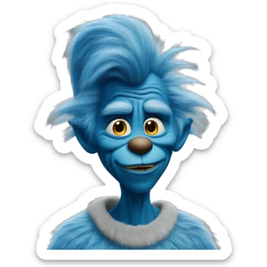 A blue grinch  sticker