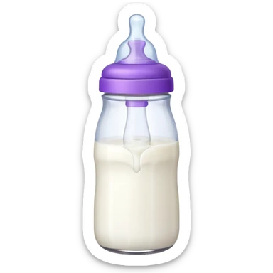 baby bottle white and purple sticker
