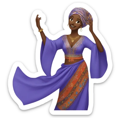 Woman dance whit Moroccan caftan sticker