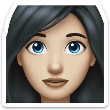 beautiful-woman,dirty-black-hair,pale-skin,blue-eyes sticker