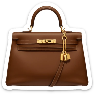 hermes kelly chocolate brown color bag  sticker