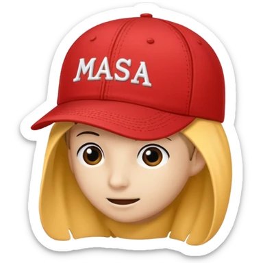Red baseball cap that reads MASA sticker