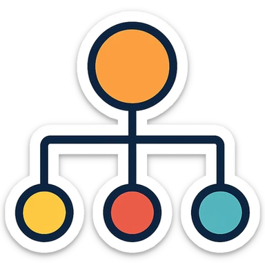 A structured data icon representing a network, clean and modern design, suitable for digital interfaces. sticker