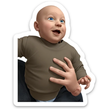 bald man with blue eyes sticker