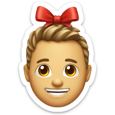 smiling emoji with red bow  sticker