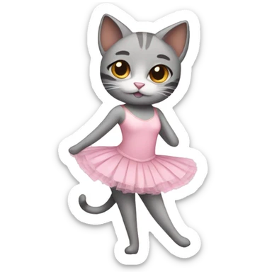 Cat in a ballerina outfit  sticker