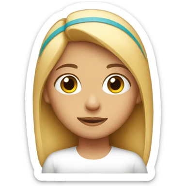 A girl wearing headband sticker