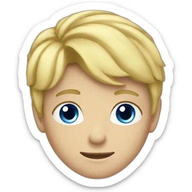blonde teenage boy with blue eyes sticker