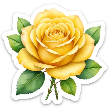 watercolor illustration of a yellow rose bouquet with light brush strokes sticker