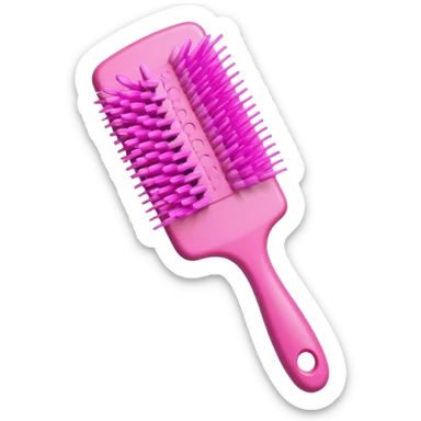 hair brush pink sticker