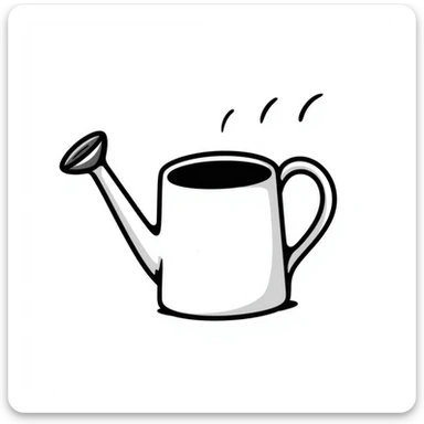 a hand drawn doodle of a watering can sticker