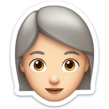 Gray straight haired white girl with terracotta t-shirt and sparkles around the head sticker