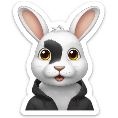 Lapins moitié du visage tout noir sticker