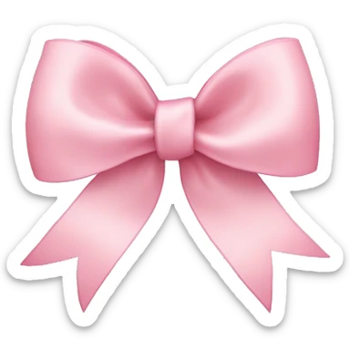 light pink ribbon bow sticker