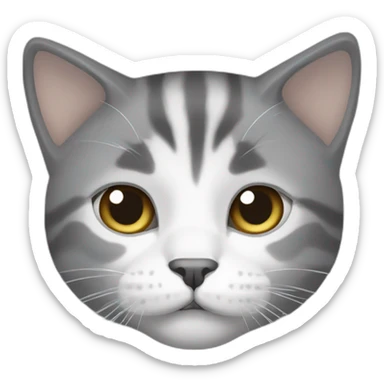 grey and white cat Rambo style sticker