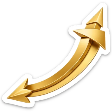 3D golden spiral arrow goin upwards, dynamic twist ribbon style, elegant metallic gold, smooth gradient lighting, realistic shadows, clean modern vector look, professional infographic design sticker