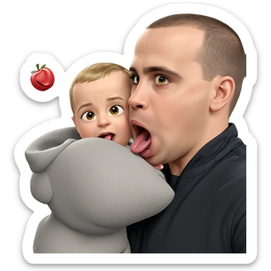 baby boys showing tongues sticker