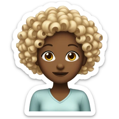 Girl with curls sticker