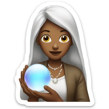 Woman with crystal ball sticker