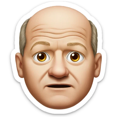 photorealistic Olaf Scholz shrugs sticker