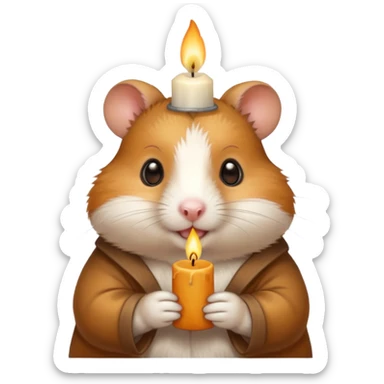 candle-holding hamster sticker