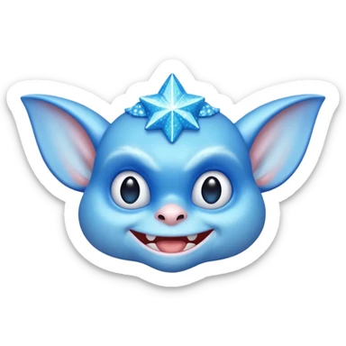 blue gremlin with sparkles sticker