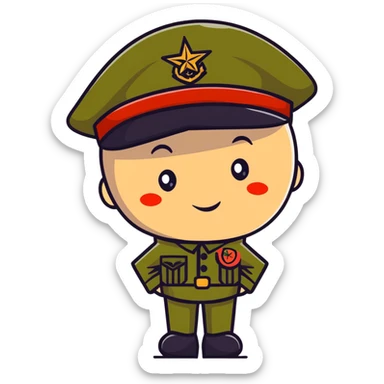 Tomato wearing Napoleon's cocked hat and military officer uniform sticker