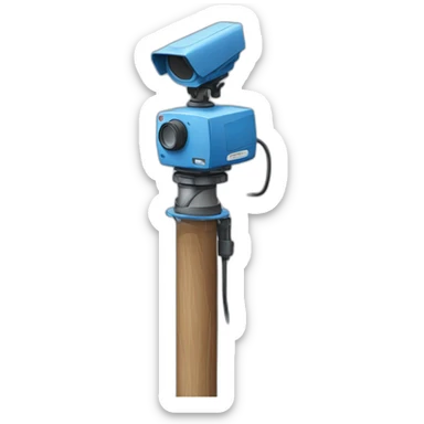 bluewroker-working-in-a-pole-with-a-monitoring-camera sticker