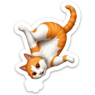 Cat back flip sticker