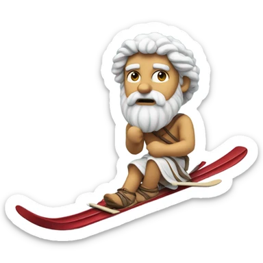 Socrates on skis sticker