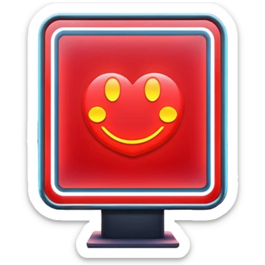 Neon Billboard + red product ad + glow reflection, Street Advertisements. sticker