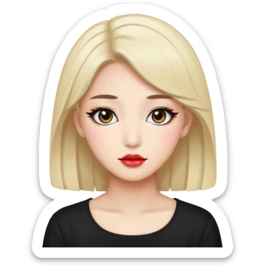 portrait of adult woman, Kpop style sticker