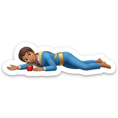 fullbody Jesus apostle in prone pose, different clothing, clear prone position, full body visible, apple emoji style sticker