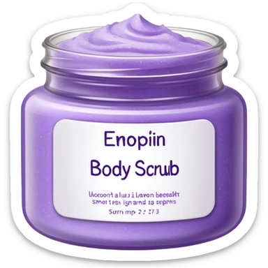 Light Lavander body scrub inscription sticker