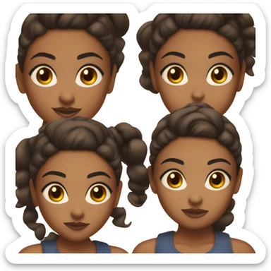 A brown skin girl with dark brown eyes, dark brown eyebrows, wearing a crop top and a slicked back bun ￼ sticker