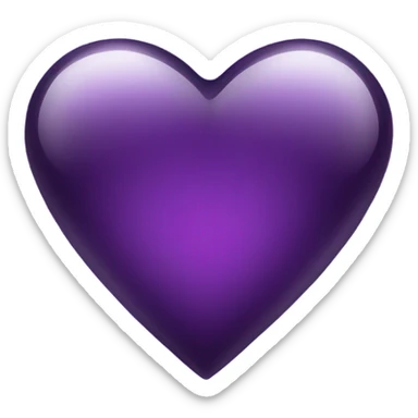 Shiny glass dark purple heart  sticker