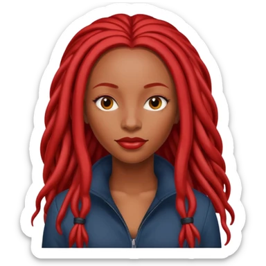 Crown black women with long red Locs sticker