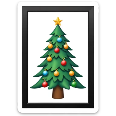 postcard christmas tree on it sticker