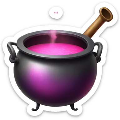  cauldron with pink potion sticker