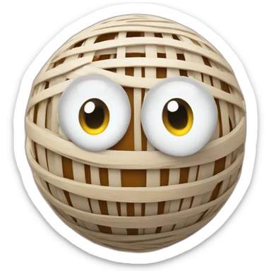 3d sphere with a cartoon loom texture with big feminine eyes sticker
