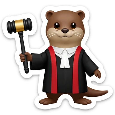 otter as a judge, only upper part of the body sticker
