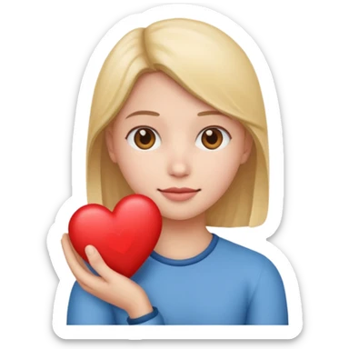 the photo is holding a heart emoji. sticker